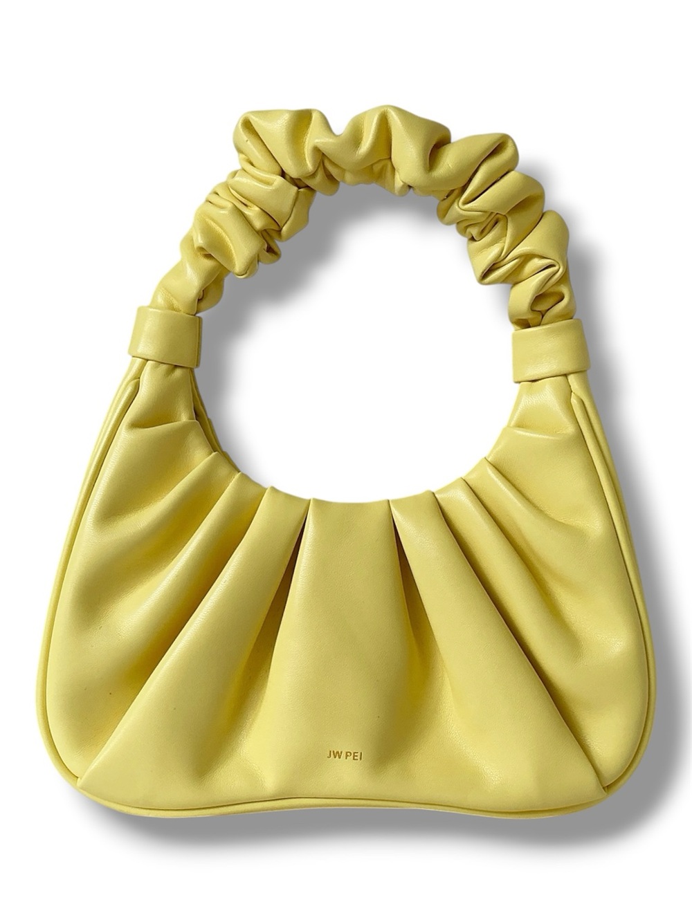 JW Pei Gabbi Ruched Hobo Handbag in Light Yellow 9.6โW x 4.7โH x 2.4โD